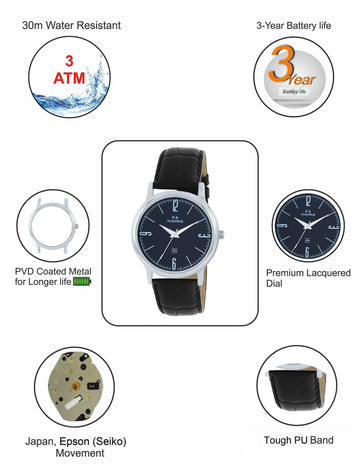 Maxima ATTIVO Men Black Dial Analogue Watch - 55543LMGI